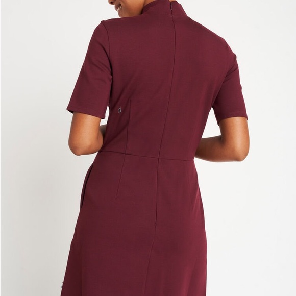 Burgundy stretch t-shirt dress Kit and Ace size 10 - Picture 2 of 3